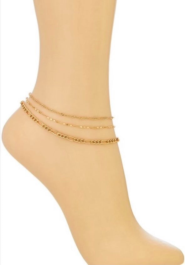 GOLD ANKLE LINK BRACELET